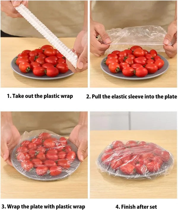 90Pcs Reusable Elastic Fresh Keeping Bags – Plastic Sealing Food Covers